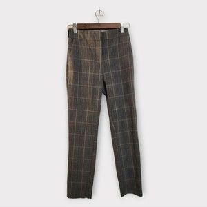 Zara neutral tan and black plaid skinny ankle pant. Size S